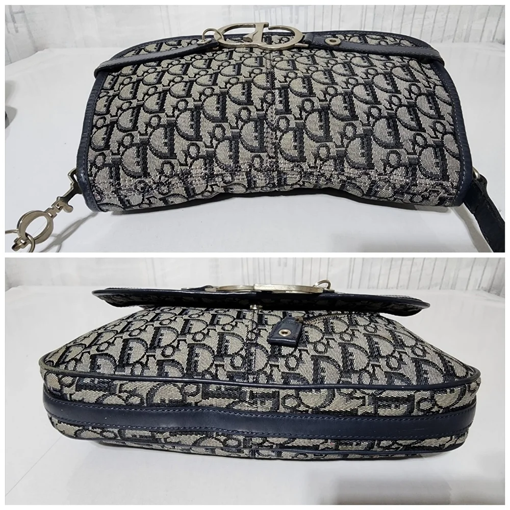 CHRISTIAN DIOR Monogram Flap Messenger Navy Blue - Picture 11 of 16